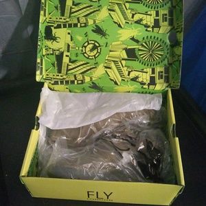 Fly London size 40 taupe cupido open toe wedge